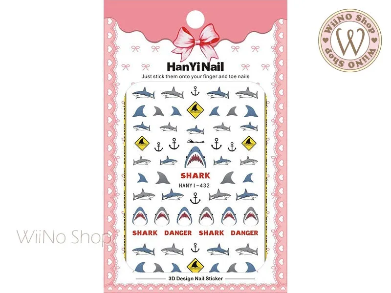 Shark Adhesive Nail Art Sticker - 1 pc (HY-432)