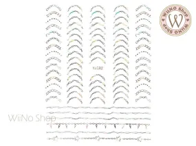 Silver Holographic Curved Chain Adhesive Nail Art Sticker - 1 pc (Me082SH)