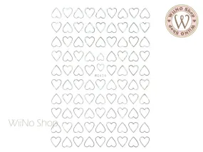 Silver Holographic Heart Frame Adhesive Nail Art Sticker - 1 pc (WG434SH)