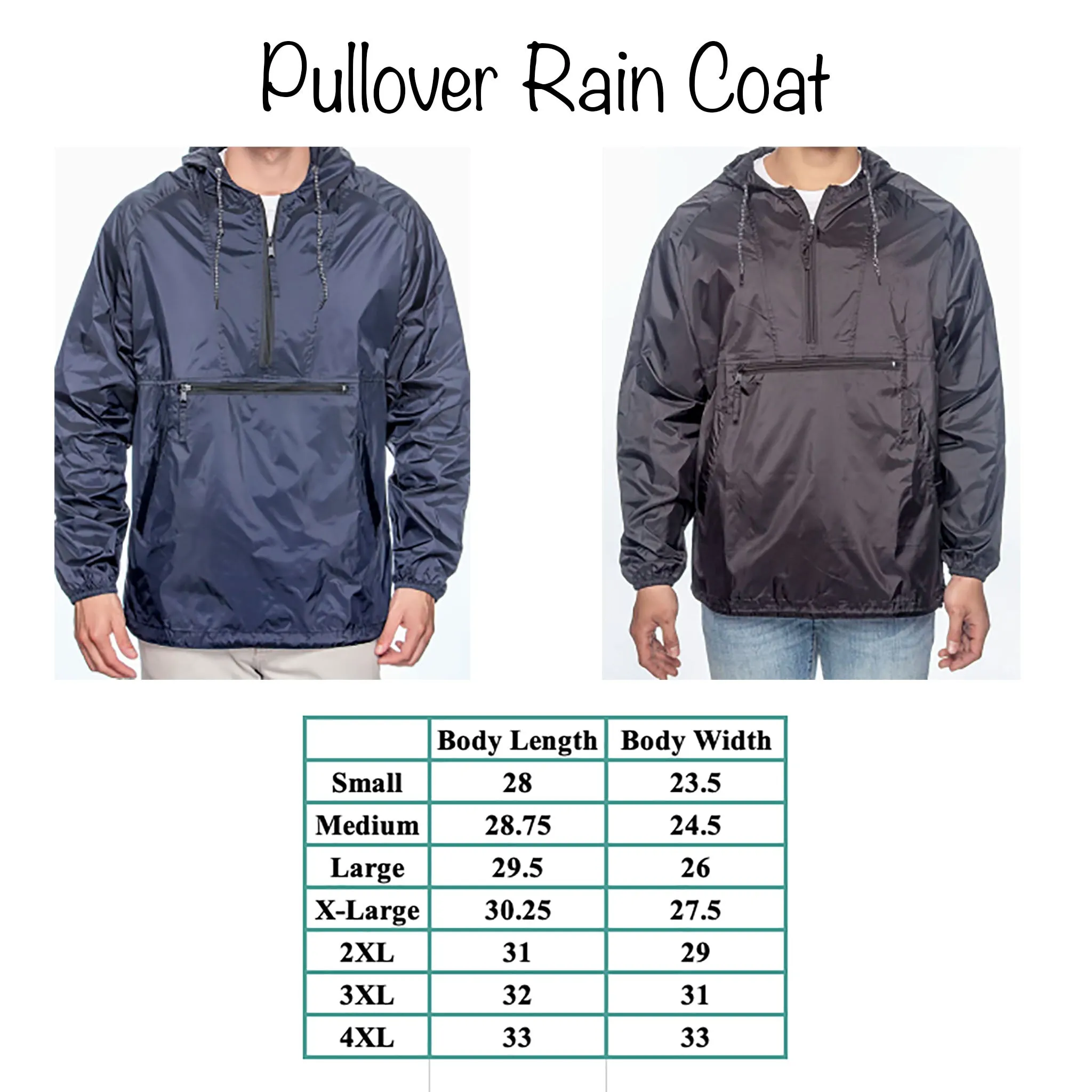 Soccer Coach Personalized Pull Over Rain Jacket