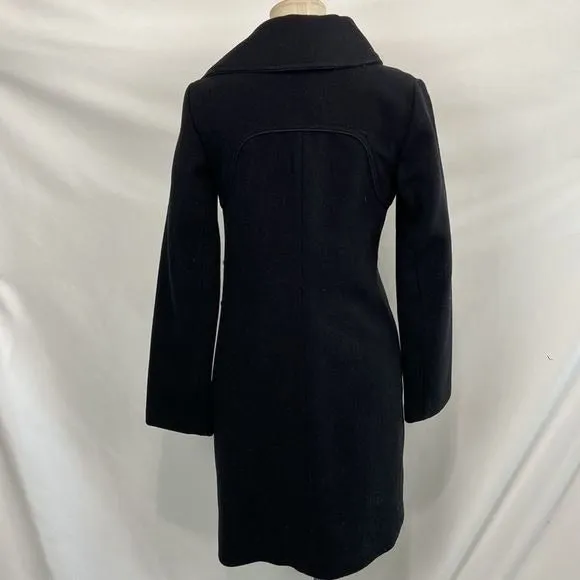 Soia&Kyo Black Side Zip 3/4 Wool Blend Coat