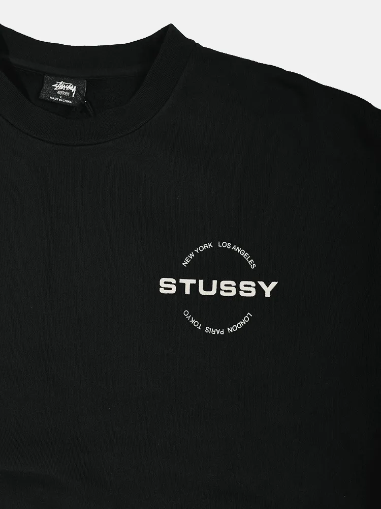 Stussy City Circle 50/50 Crew - Solid Black