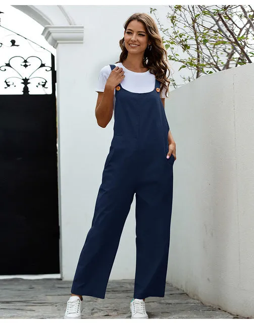 Summer Retro Jumpsuit - Dark Blue