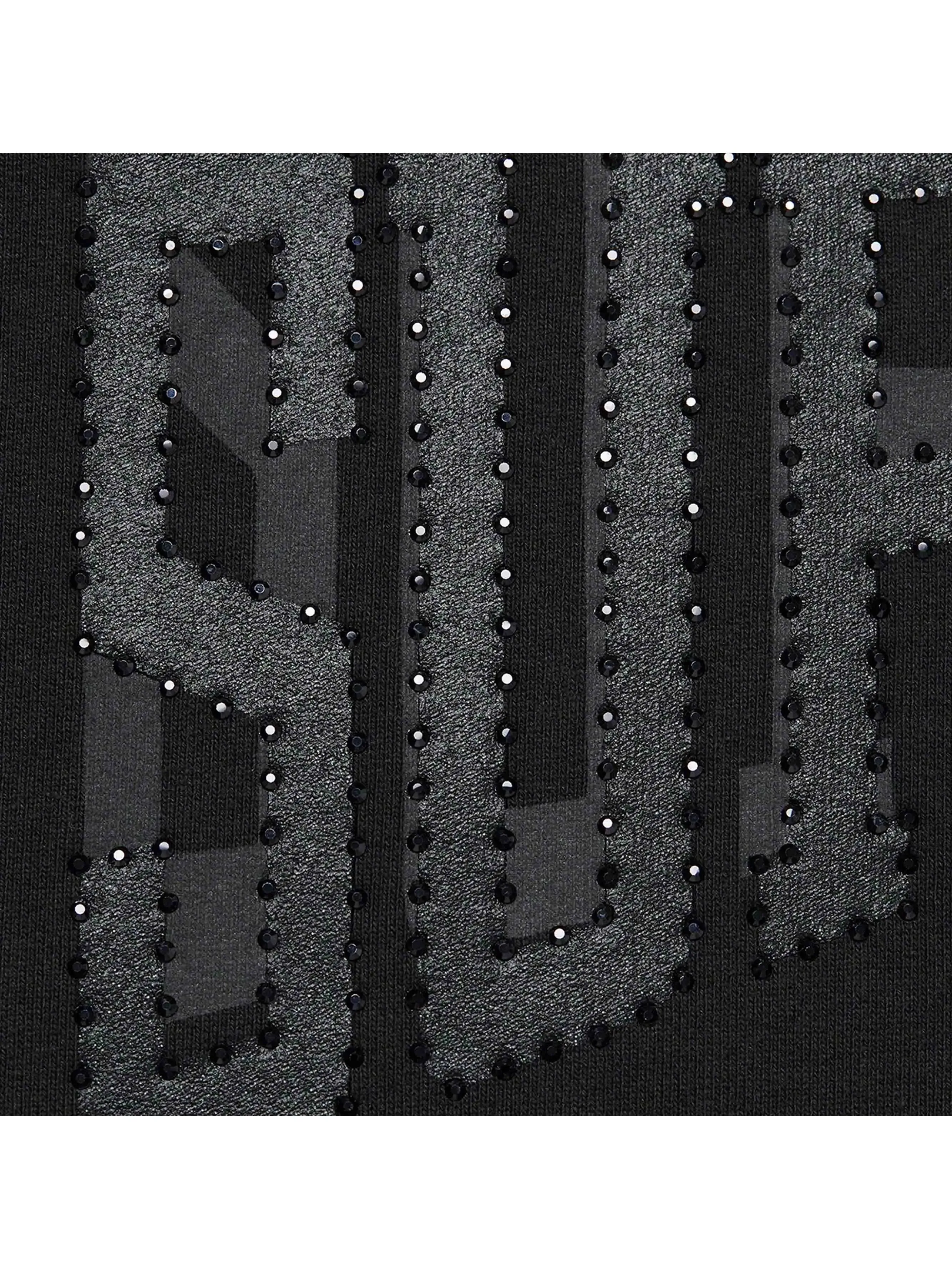 Supreme Rhinestone Shadow Hoodie Black (FW22)