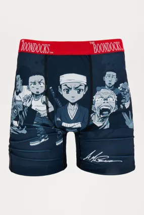 The Boondocks Greyscale Boxer Brief - Black/combo