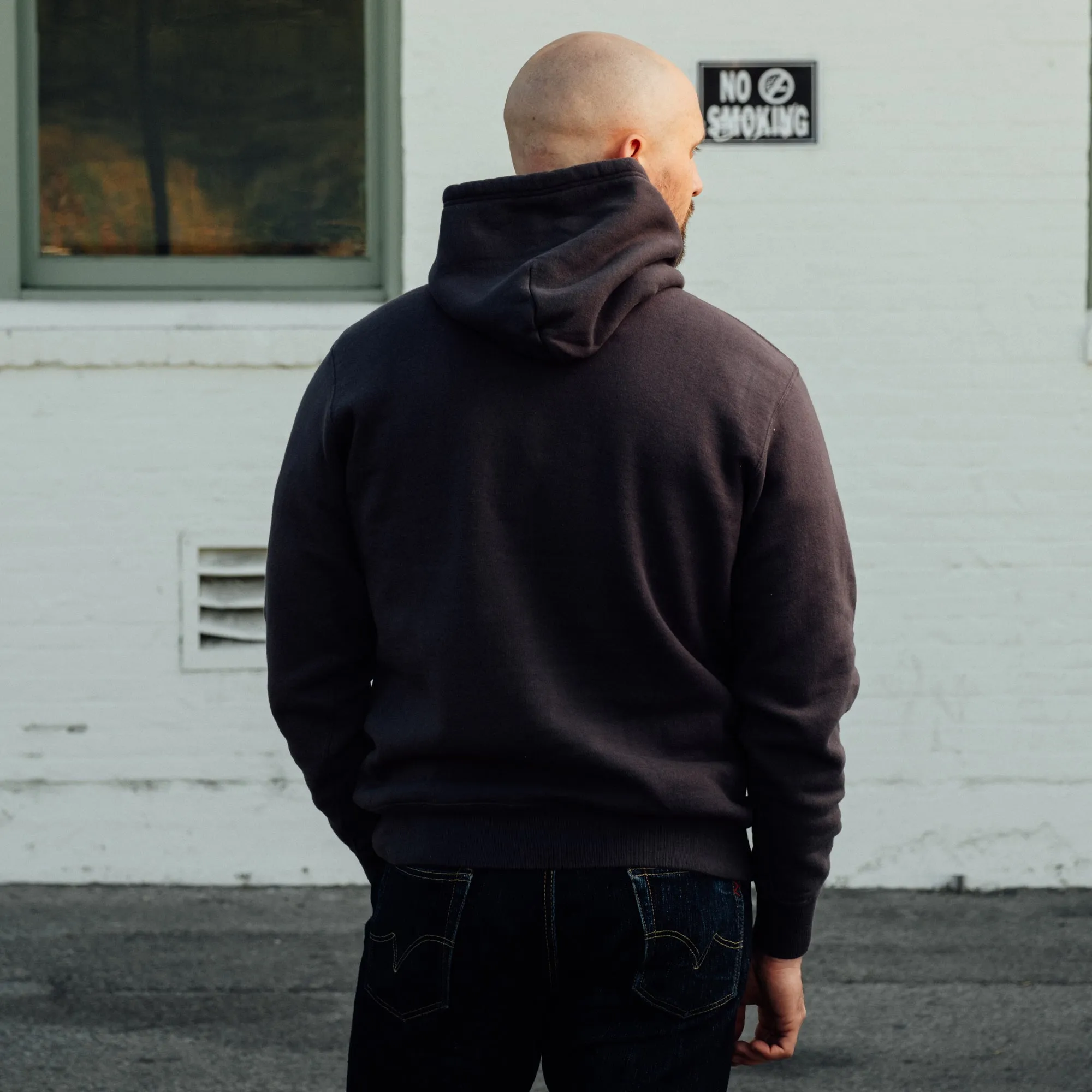 The Flat Head Sweatshirt Hoodie Brushed Lining Light Black