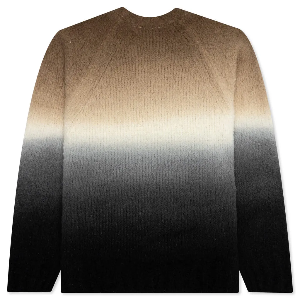 Tie Dye Knit Pullover - Beige/Black