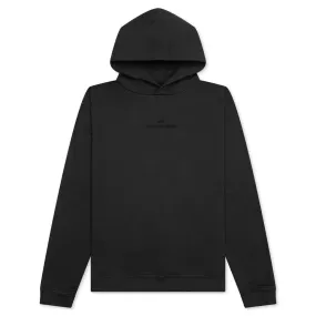 Tonal Upside Down Logo Hoodie - Washed Black/Tonal Embroidery