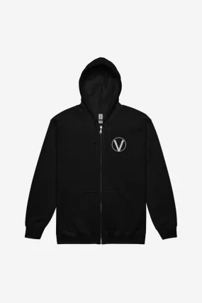 V Symbol Unisex zip hoodie - Embroidery