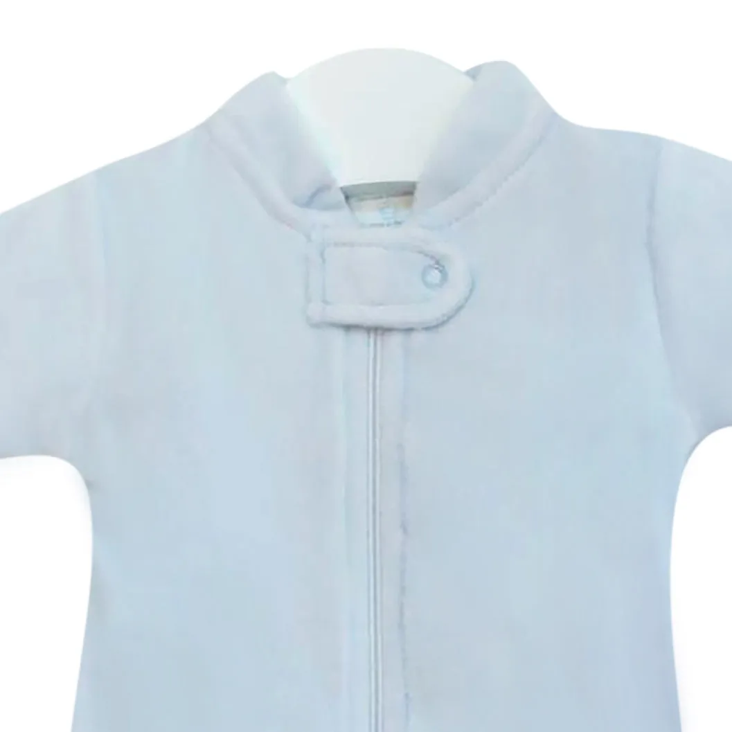 Velour Zipper Footie | Baby Boy