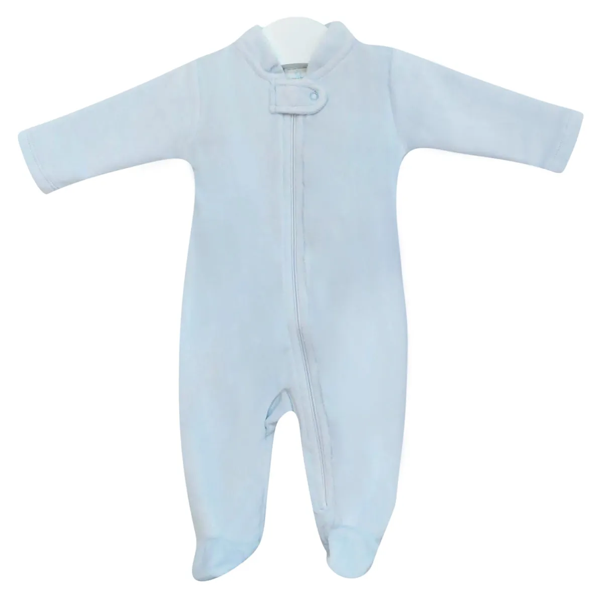 Velour Zipper Footie | Baby Boy