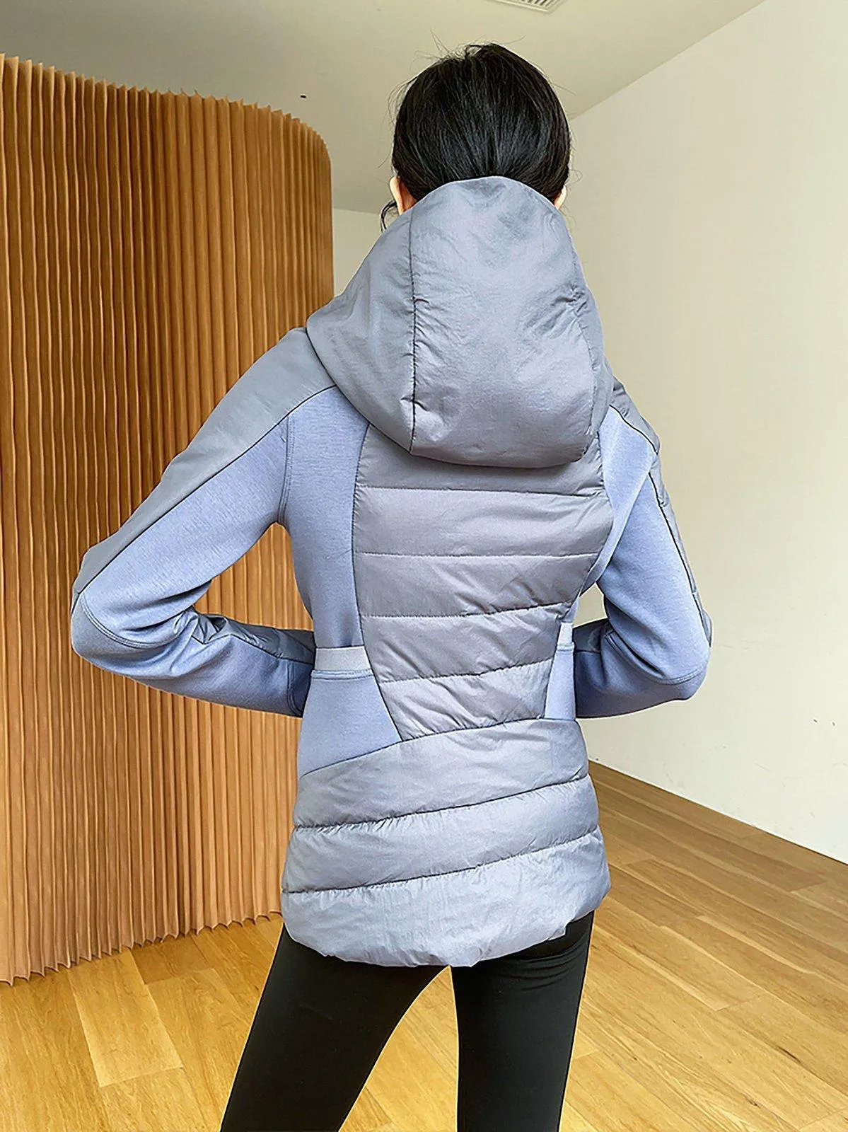 Women Hooded Down Puffer Jacket,Hooded Down Coat,Quilted down jacket,Warm Lightweight Down Coat,Warm Puffy Coat,Black Down Jacket,Gray Coat