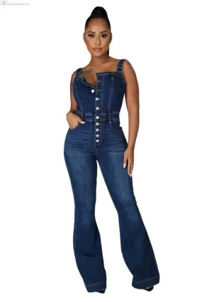 Women's Denim Jumpsuit Sleeveless